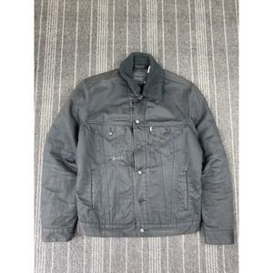 Levis Jacket Mens Medium Grey Typre 3 Trucker Sherpa Lined Button Up Workwear